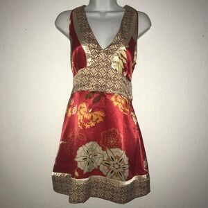 2/$20 Prototype Floral Satin Empire Sleeveless Top Dress